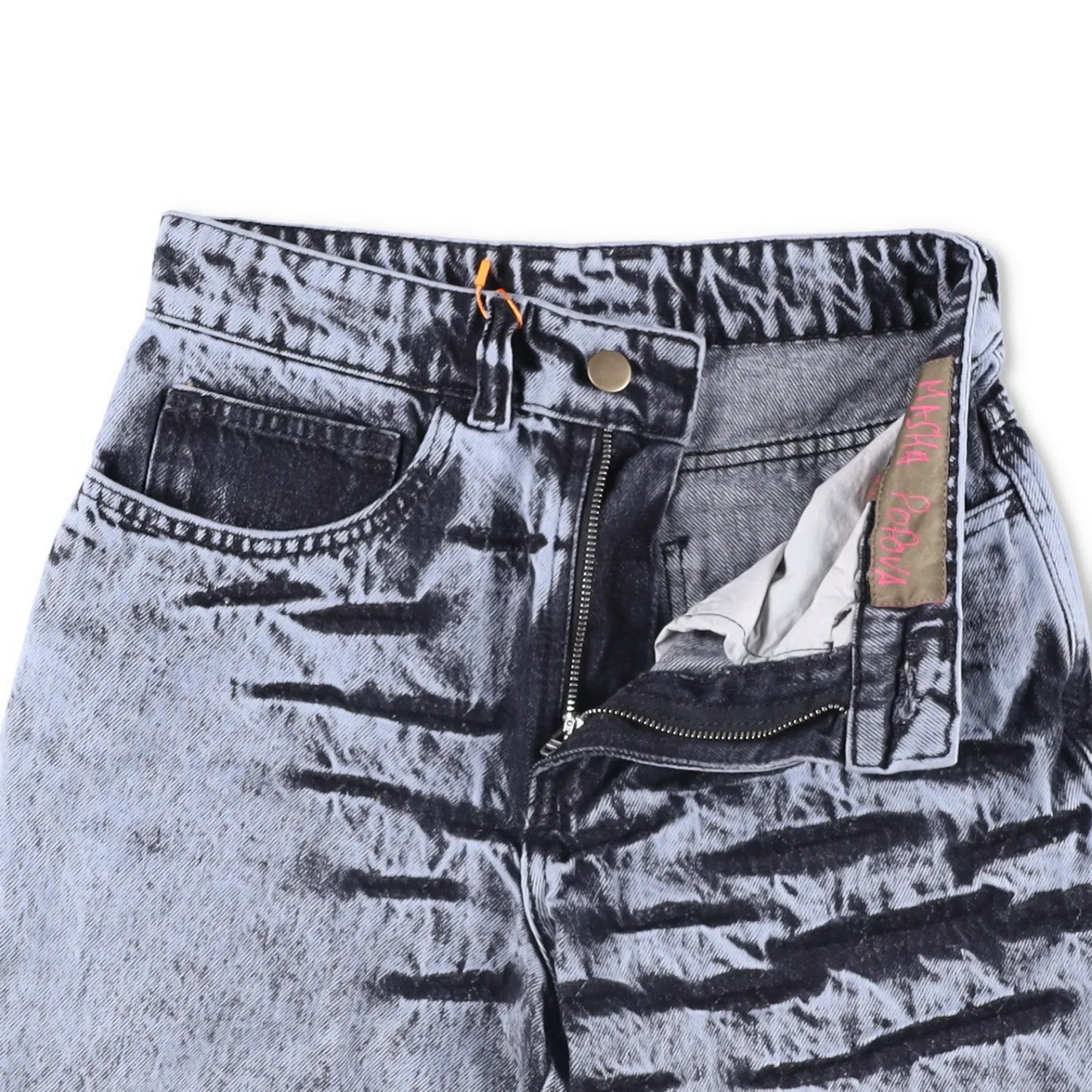 MASHA POPOVA Womens Black Denim Knee Length Boyfriend Shorts Acid Wash 23 RRP365 — View 5