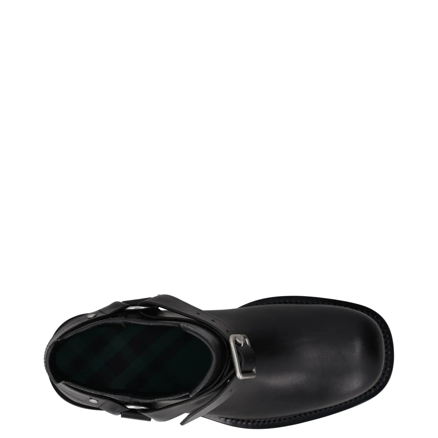 BURBERRY Mens Saddle Mini Ankle Boot Black Leather Buckle Round Toe UK8 RRP 1390 — View 7