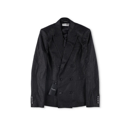 SAINT LAURENT Mens Button Accents Blazer Cotton Blend Black Size 48 RRP 2045 — View 7