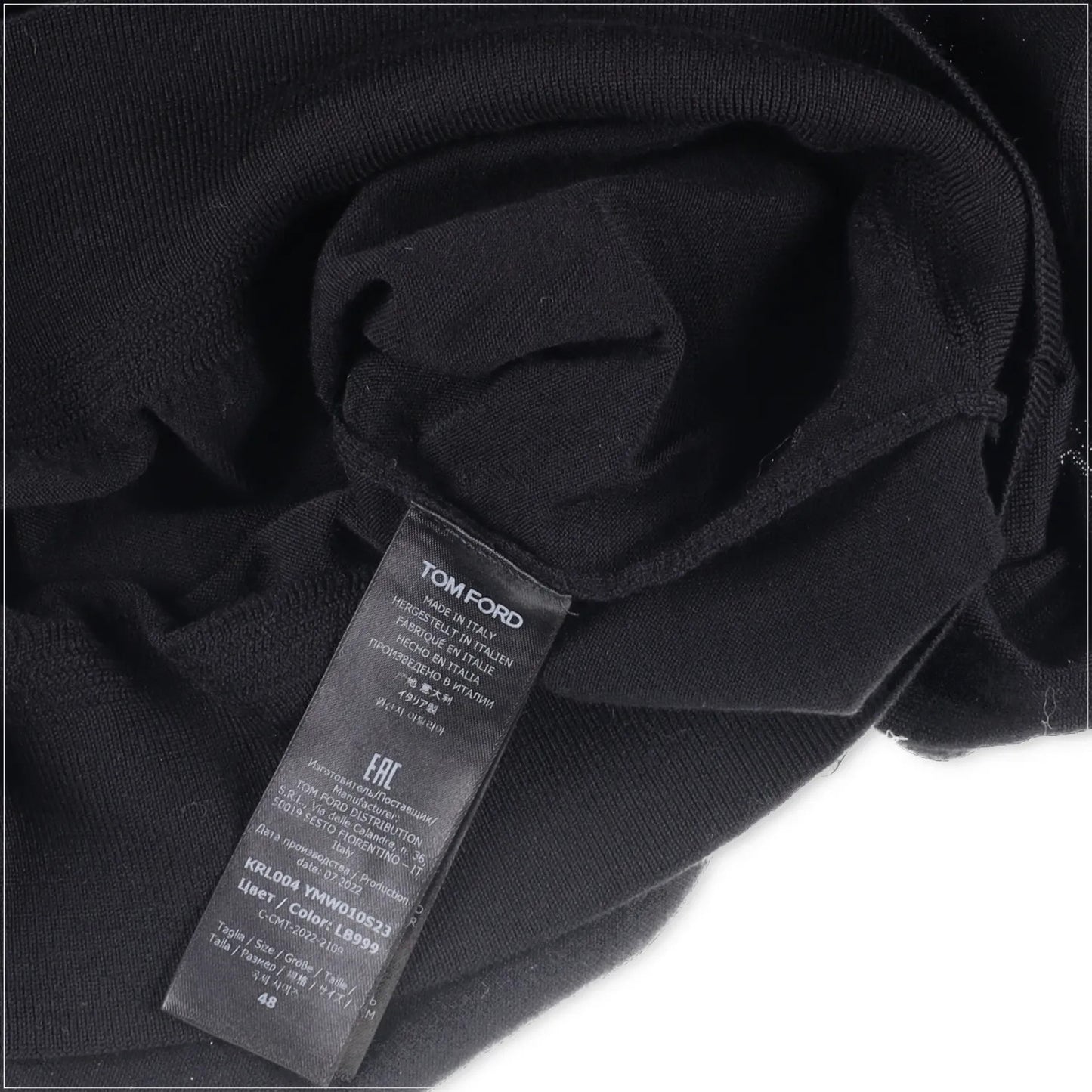 TOM FORD Mens Fine Gauge Merino Roll Neck Black Turtleneck Jumper Size 48 RRP930 — View 5