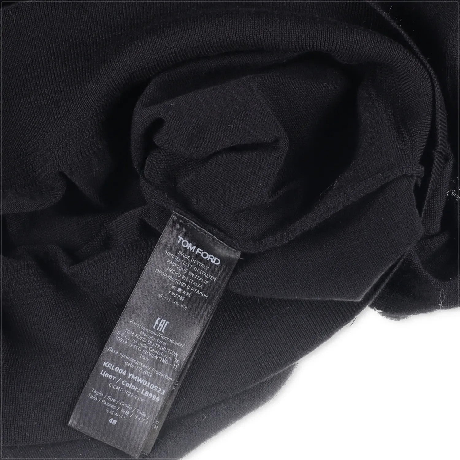 TOM FORD Mens Fine Gauge Merino Roll Neck Black Turtleneck Jumper Size 48 RRP930 — View 5