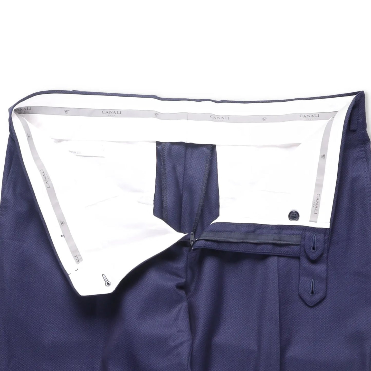 CANALI Mens Chino Trousers Wool Blue Pleated Slash Pockets Size 6 R RRP 250 — View 7