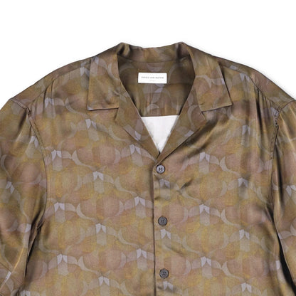 DRIES VAN NOTEN Mens Cassi Embroider Shirt Button-Up Green Short Sleeve M RRP753 — View 2