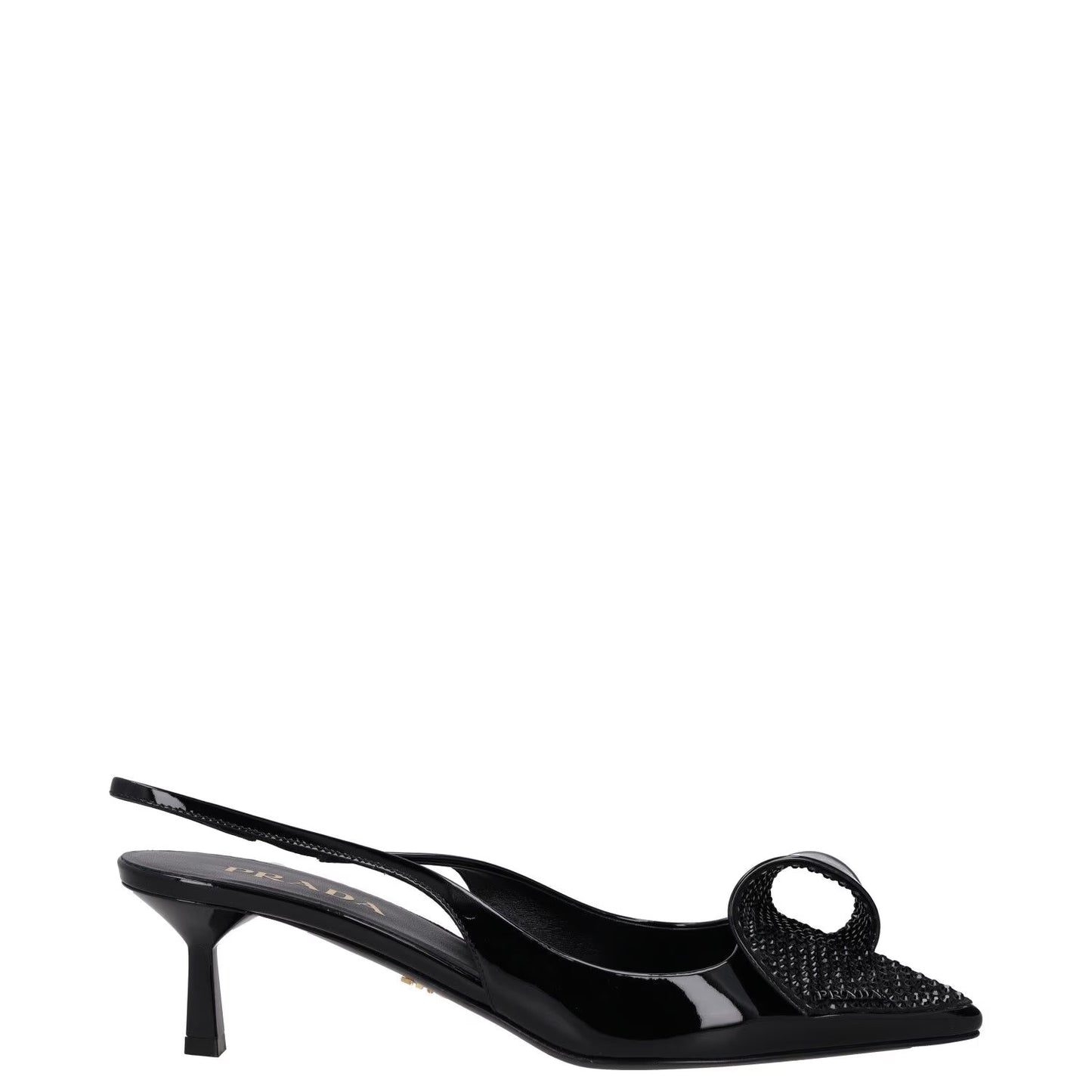 PRADA Womens Modellerie Torchon 55 Mid Heel Point Toe Pumps Black UK6 RRP 1320