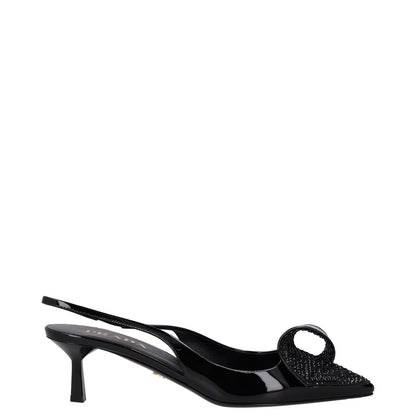 PRADA Womens Modellerie Torchon 55 Mid Heel Point Toe Pumps Black UK6 RRP 1320