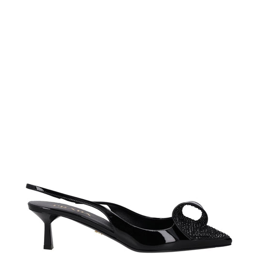PRADA Womens Modellerie Torchon 55 Mid Heel Point Toe Pumps Black UK6 RRP 1320