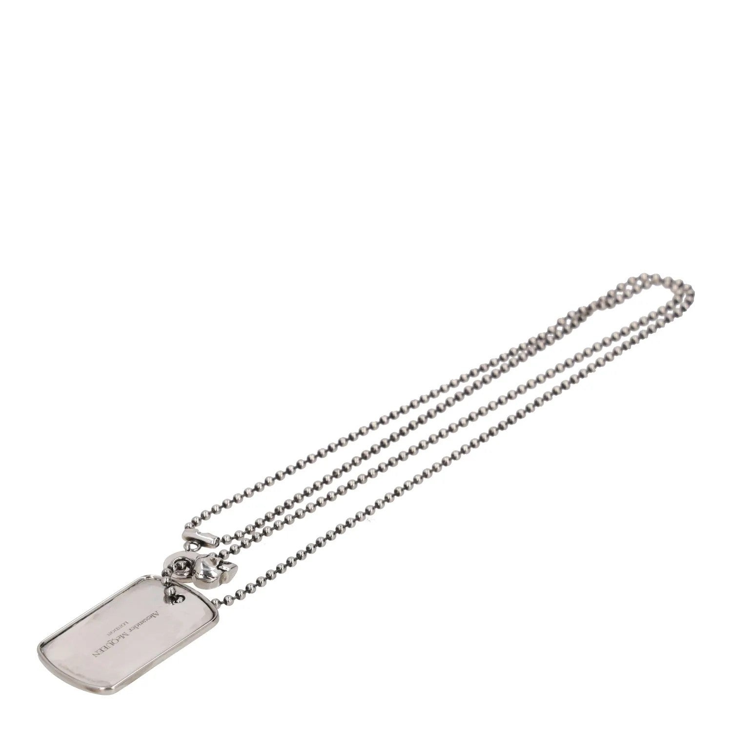 ALEXANDER MCQUEEN Unisex Adults Necklace Dog Tag Silver One Size RRP 300 — View 2