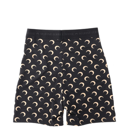 MARINE SERRE Womens Bib Shorts Recycled Moon Pattern Jersey Mini Black S RRP 125 — View 5