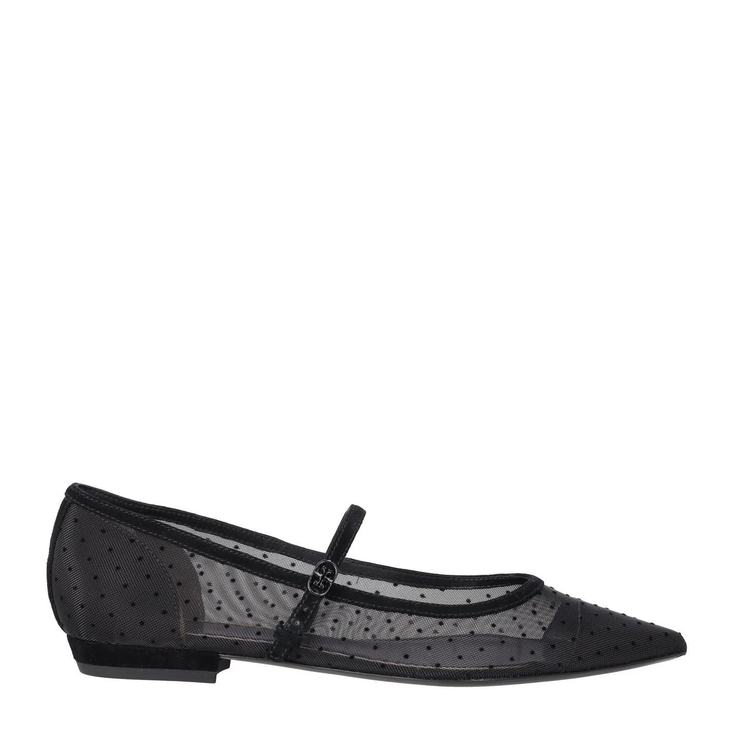 TORY BURCH Black Mesh Mary Jane Flats Comfort Double Buckle US6.5 RRP323