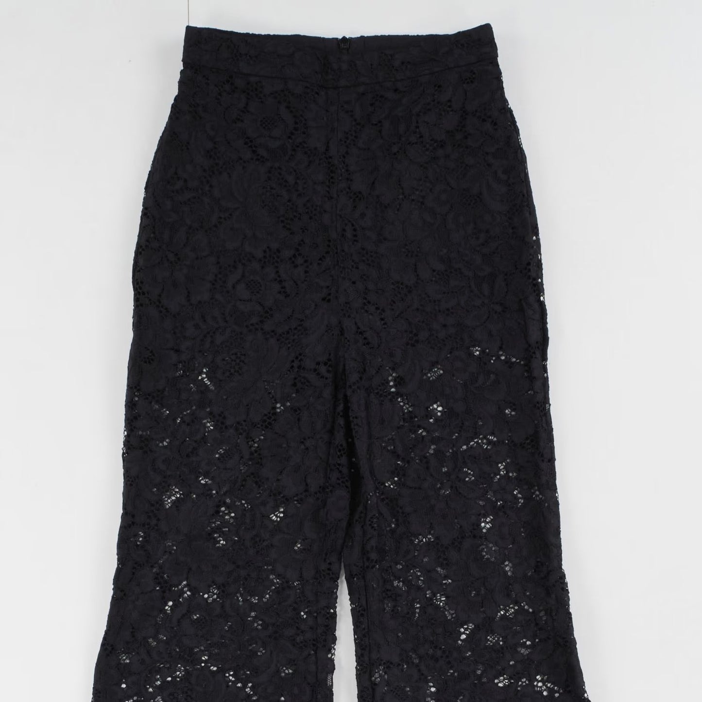 ZIMMERMANN Womens Matchmaker Lace Wide Leg Trousers Black High Rise XS RRP 550 — View 2