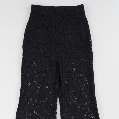ZIMMERMANN Womens Matchmaker Lace Wide Leg Trousers Black High Rise XS RRP 550 — View 2