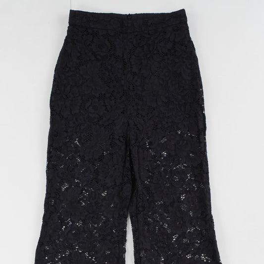 ZIMMERMANN Womens Matchmaker Lace Wide Leg Trousers Black High Rise XS RRP 550 — View 2