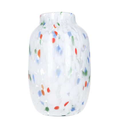 HAY Adults Vase White Glass Multicoloured Speckles Decorative Size L RRP 95 — View 2