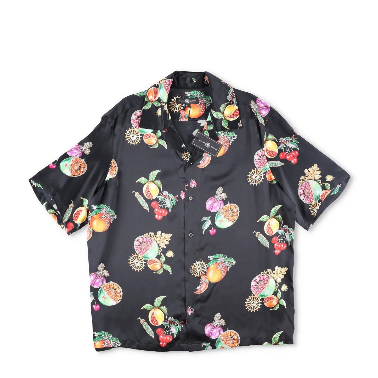 EDWARD CRUTCHLEY Mens Shirt Silk Collared Short Sleeve Buttoned Size XL RRP 300 — View 5