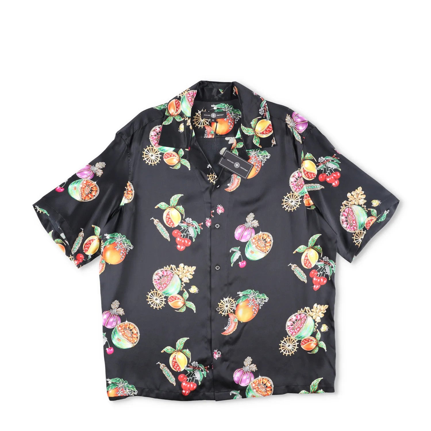 EDWARD CRUTCHLEY Mens Shirt Silk Collared Short Sleeve Buttoned Size XL RRP 300 — View 5