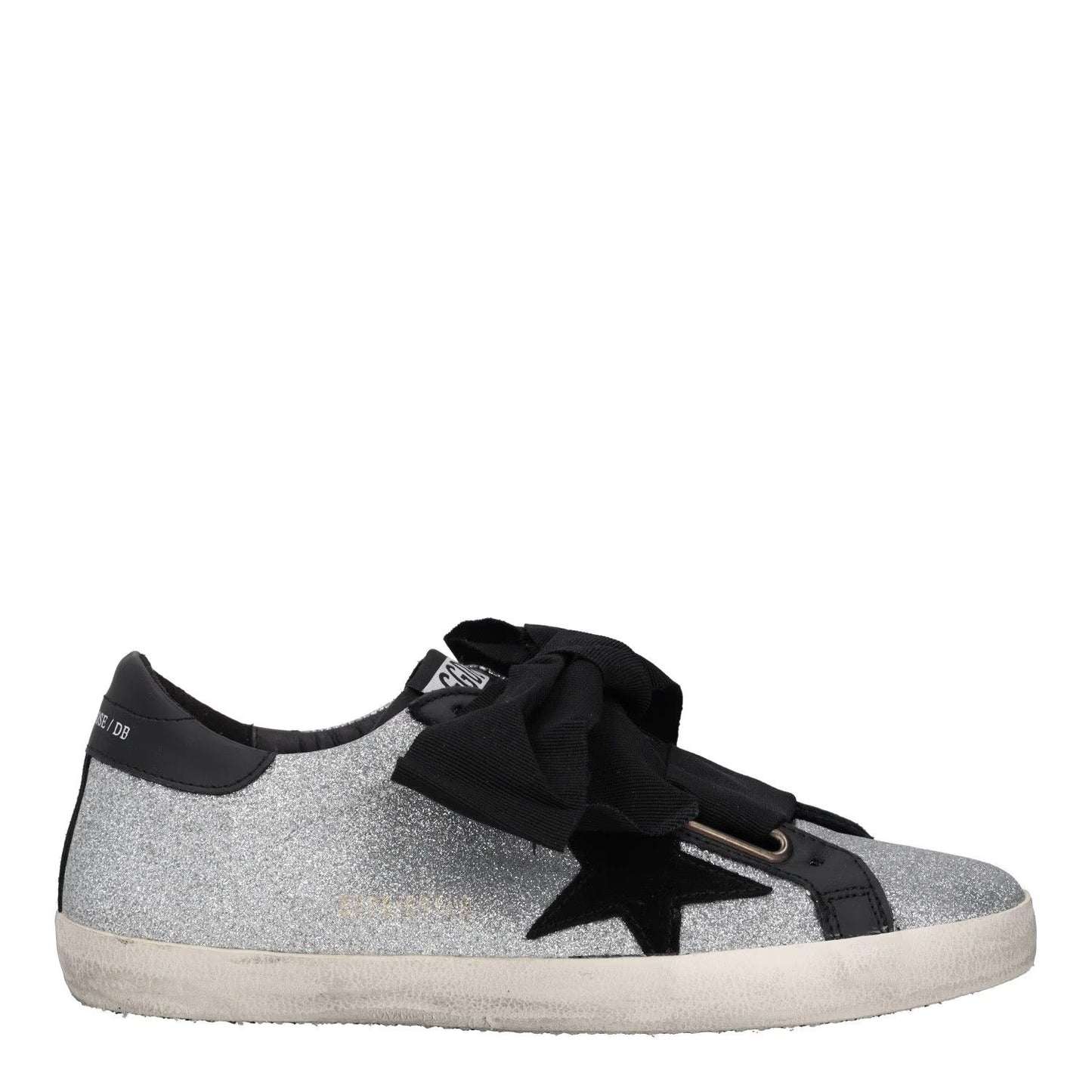 GOLDEN GOOSE Womens Trainers Silver Black White Leather Low Top UK 8 RRP 485