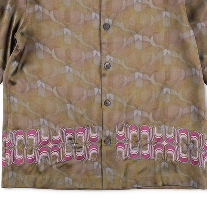 DRIES VAN NOTEN Mens Cassi Embroider Shirt Button-Up Green Short Sleeve S RRP753 — View 3