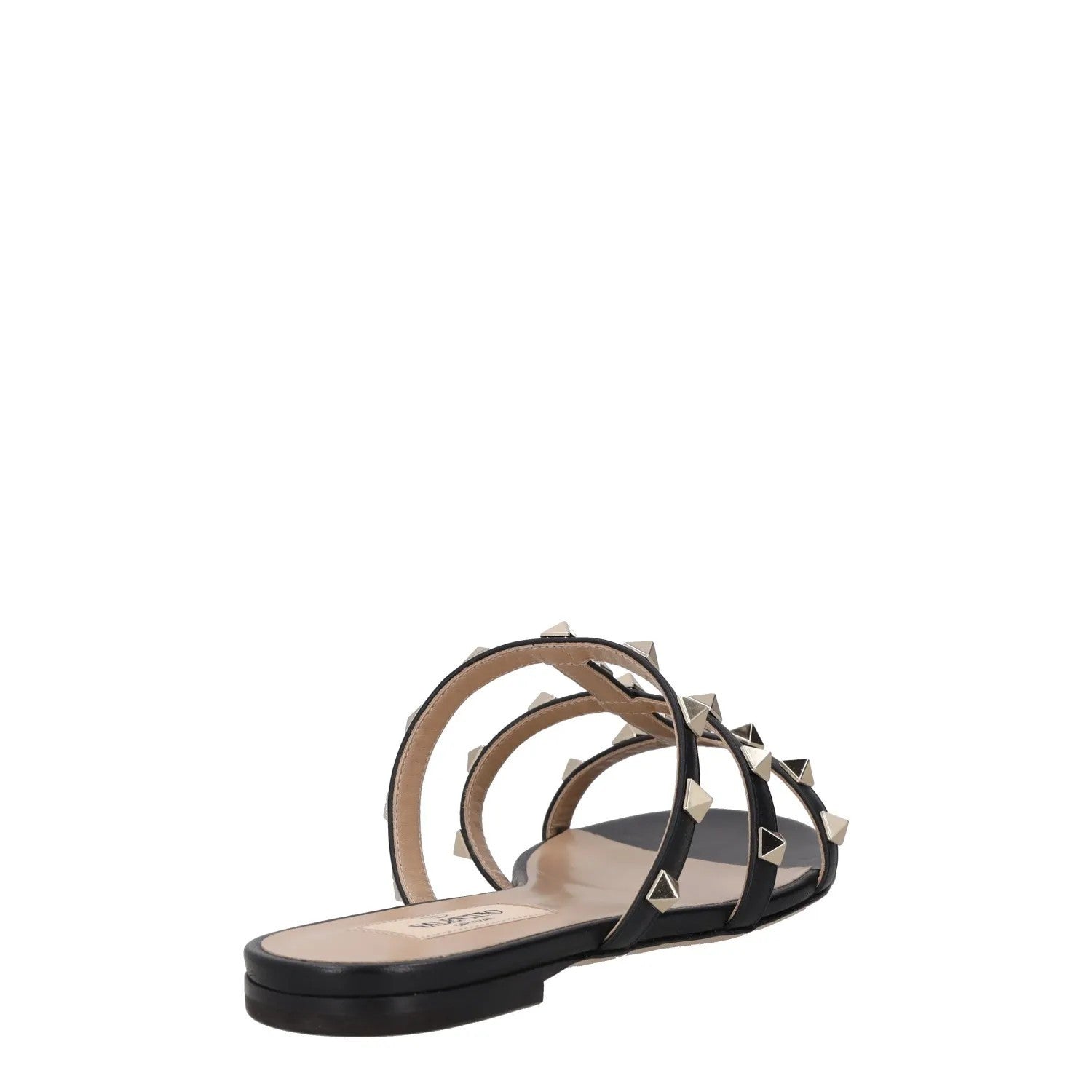 VALENTINO Womens Studded Flat Sandals Black Leather Open Toe UK 2 RRP 680 — View 6