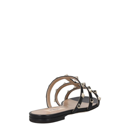VALENTINO Womens Studded Flat Sandals Black Leather Open Toe UK 2 RRP 680 — View 6