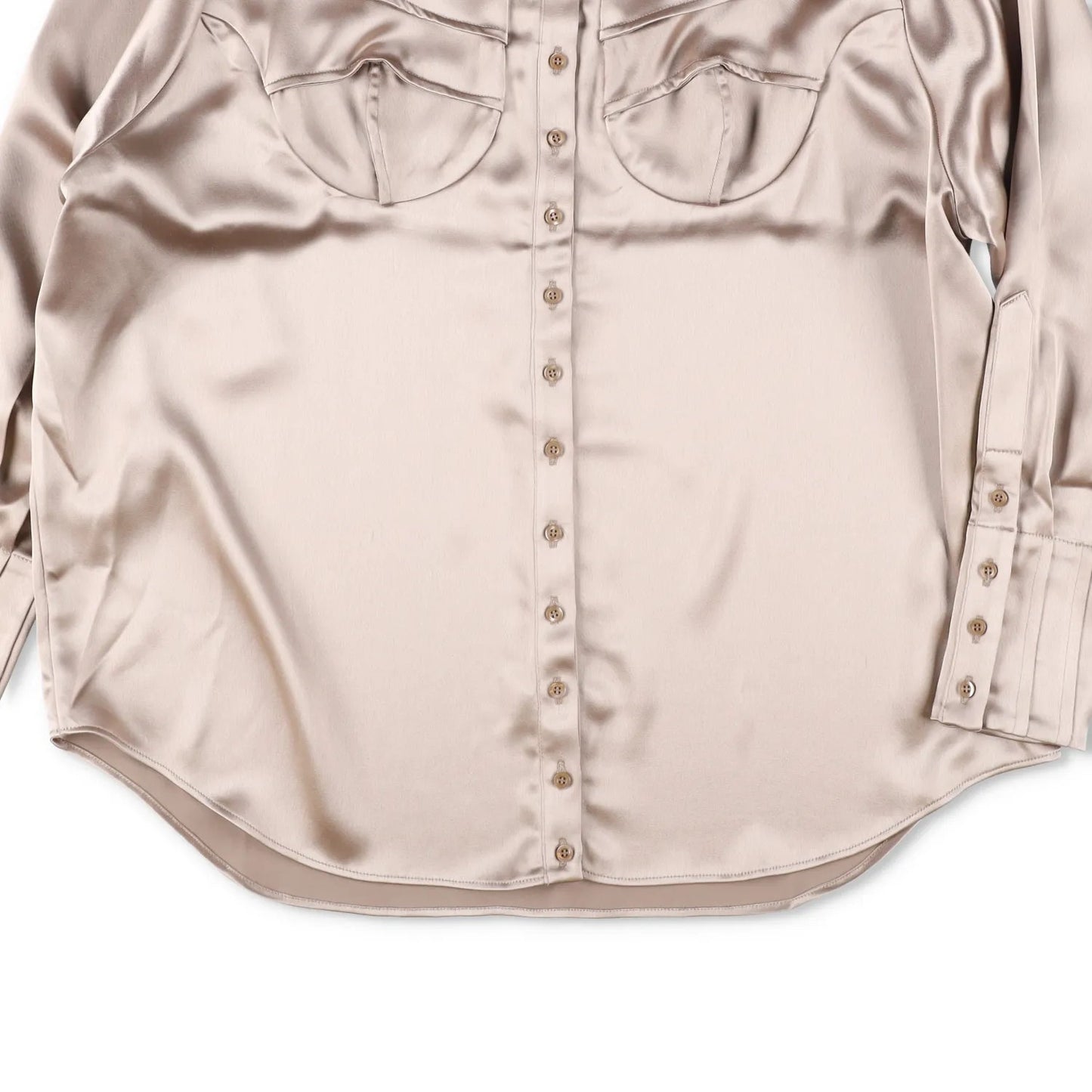 SINEAD O'DWYER Womens Classic Satin Viscose Caramel Blouse Metallic 8 RRP 805 — View 8