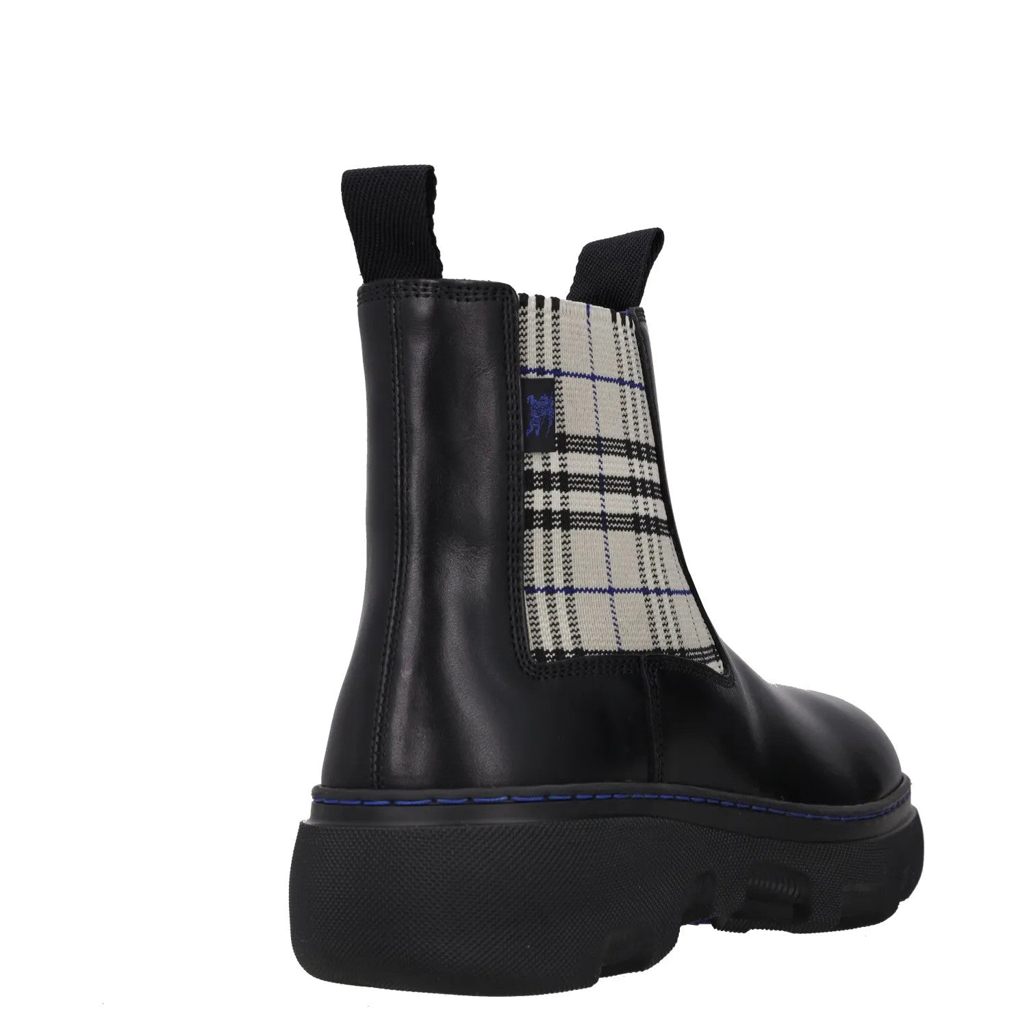 BURBERRY Womens Burb Creeper Chelsea Boot Flat Check Pattern Black UK7 RRP 828 — View 6
