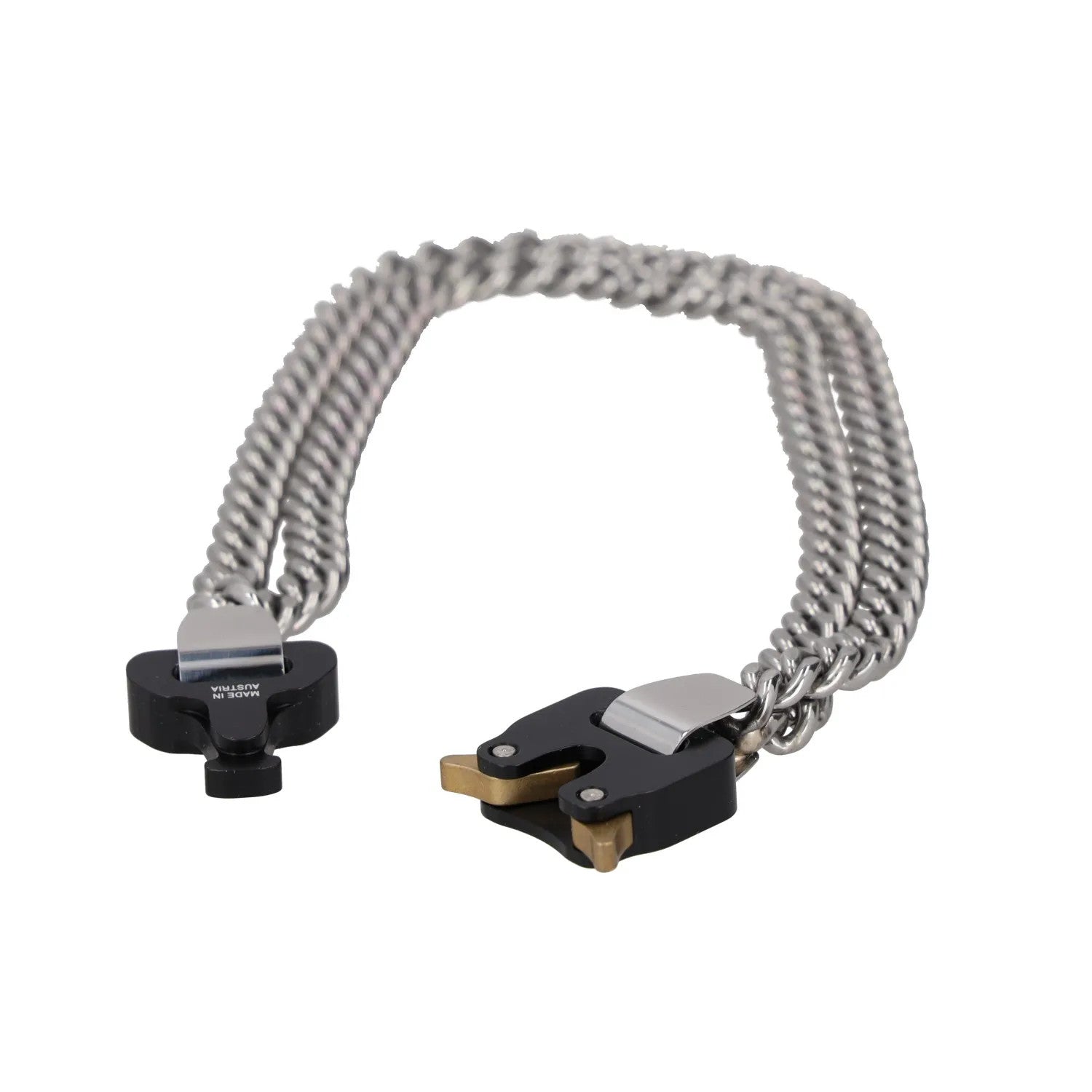 1017 ALYX 9SM Women Chain Necklace Grey Metal Stainless Steel Turn Lock S RRP400 — View 8