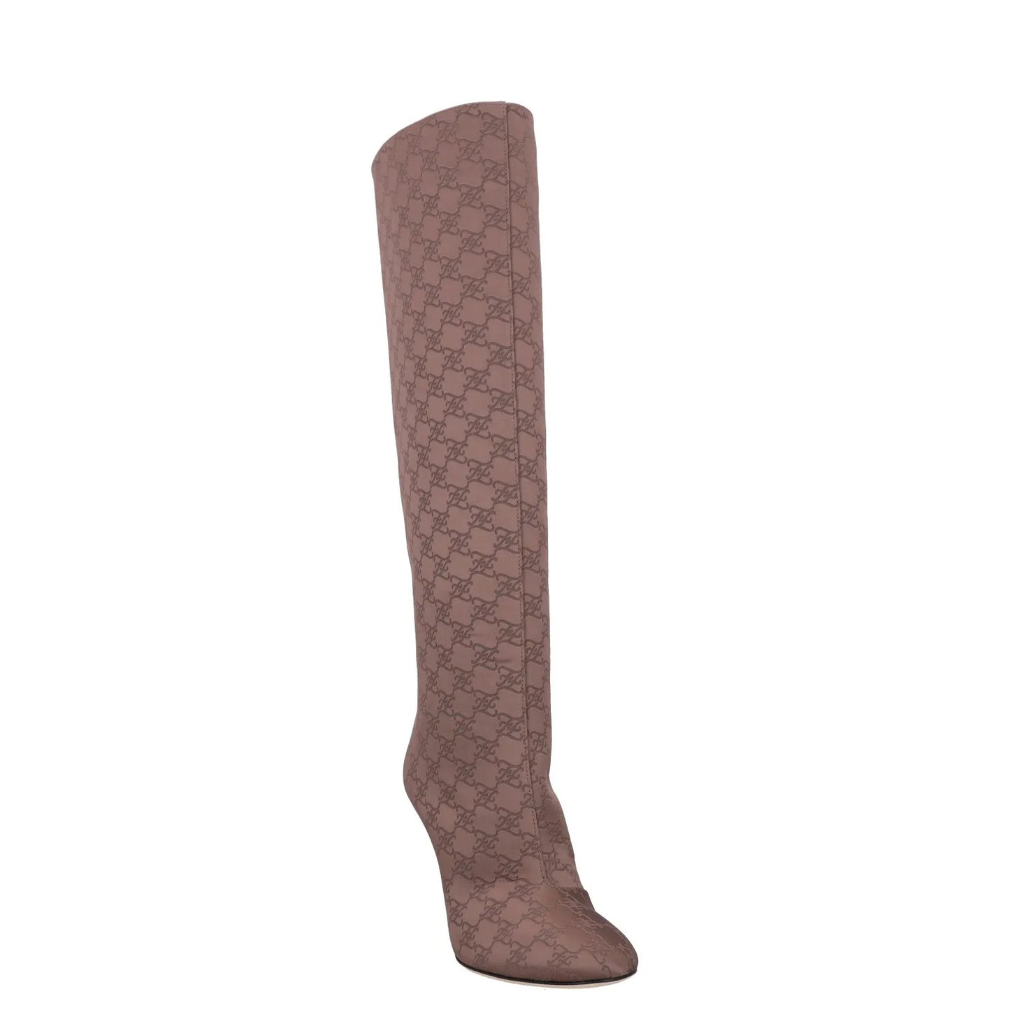 FENDI Women Boots Pink Synthetic Slip On Knee High Cone Heel Pattern UK3 RRP1700 — View 2