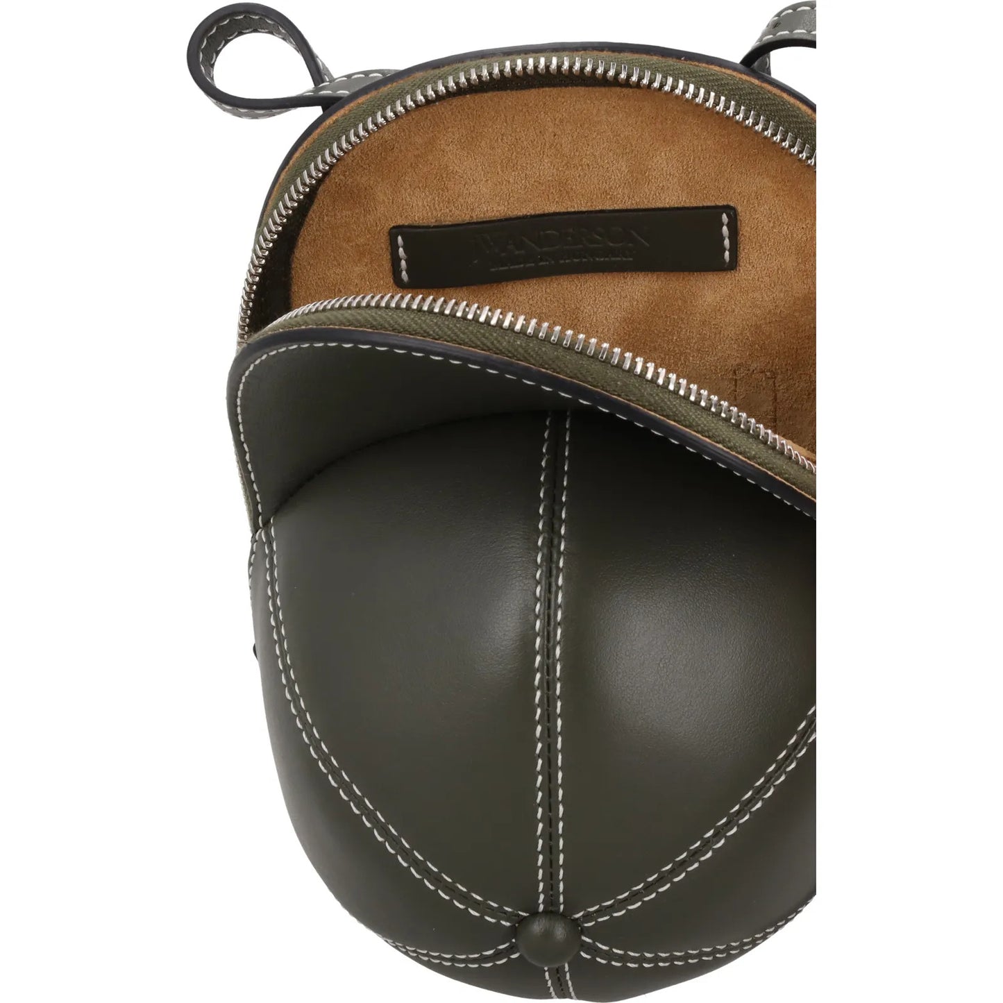 J.W. ANDERSON Womens Midi Cap Crossbody Bag Leather Army Green Size M RRP 490 — View 4