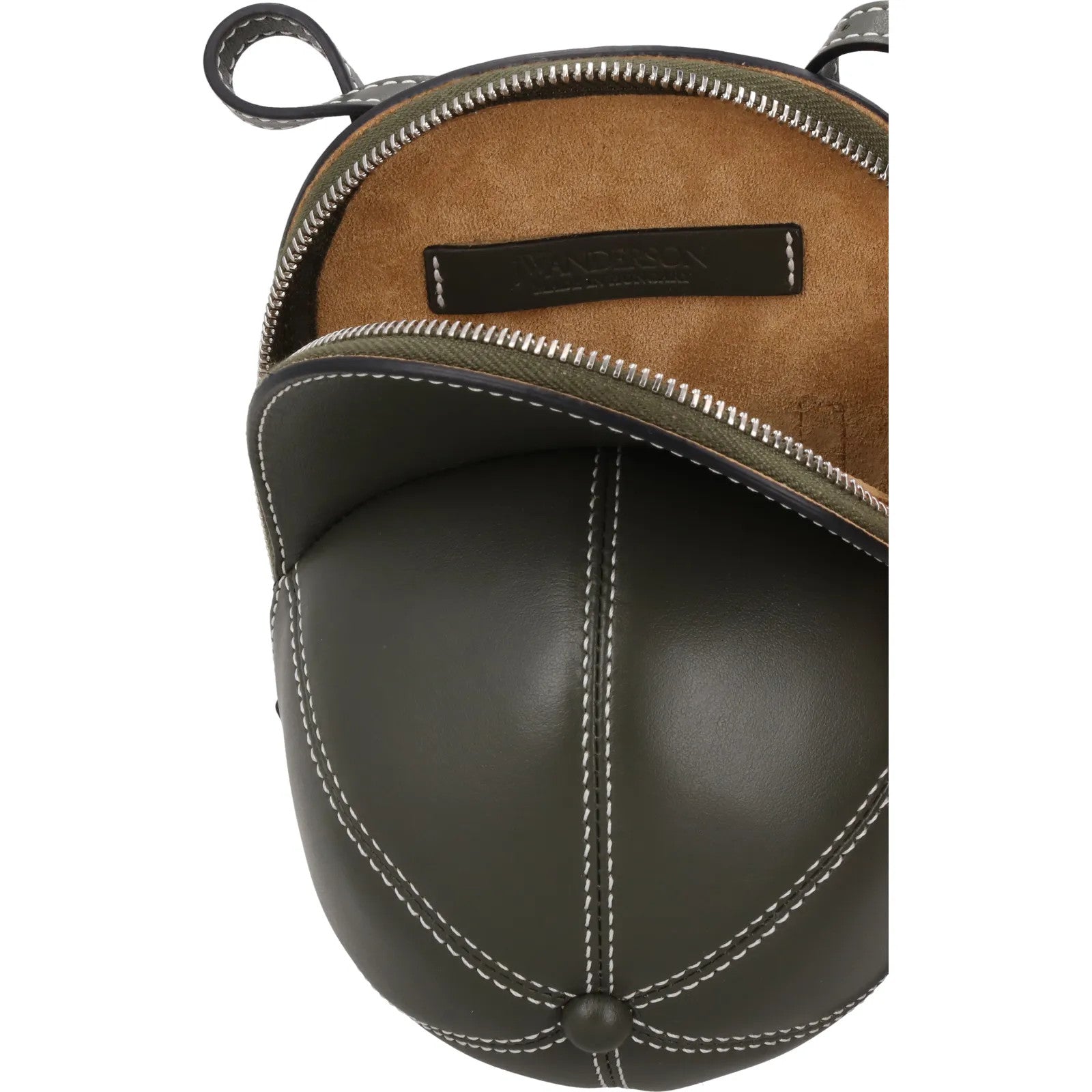 J.W. ANDERSON Womens Midi Cap Crossbody Bag Leather Army Green Size M RRP 490 — View 4