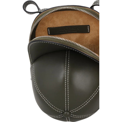 J.W. ANDERSON Womens Midi Cap Crossbody Bag Leather Army Green Size M RRP 490 — View 4