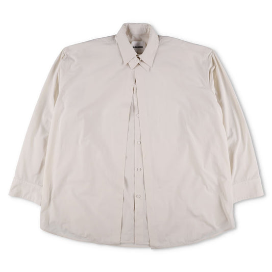 JIL SANDER Mens Button-Up Shirt Jewels Neutrals Collared Long Sleeve 42 RRP 1195