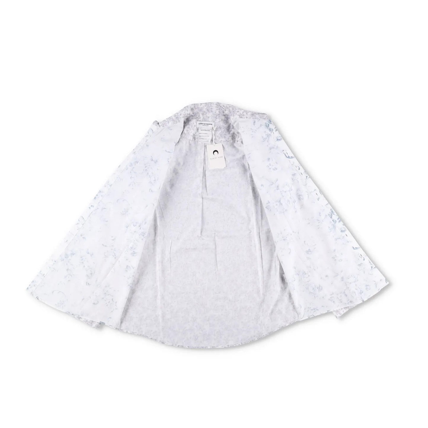 MARINE SERRE Mens Shirt Recycled Cotton White Floral Pattern Size S RRP 200 — View 8