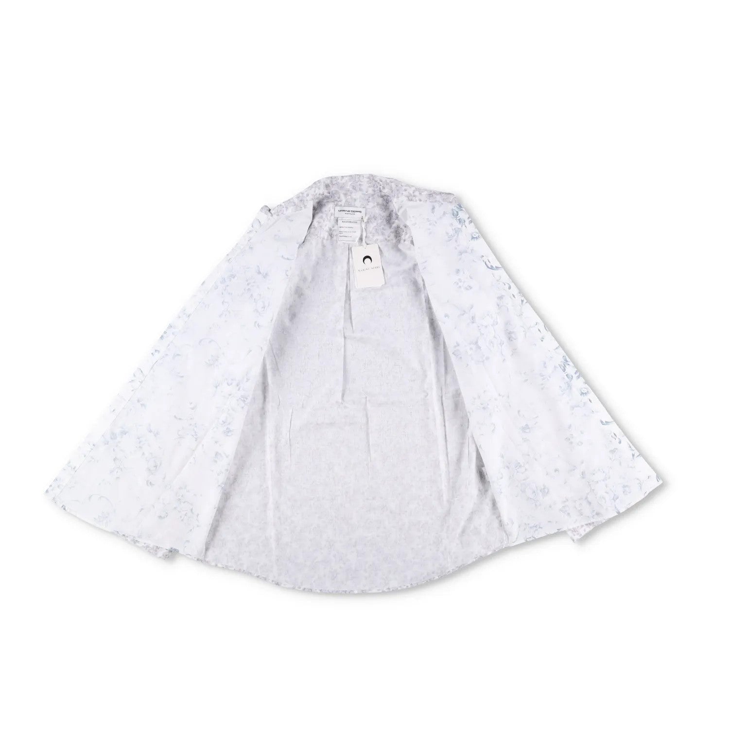 MARINE SERRE Mens Shirt Recycled Cotton White Floral Pattern Size S RRP 200 — View 8