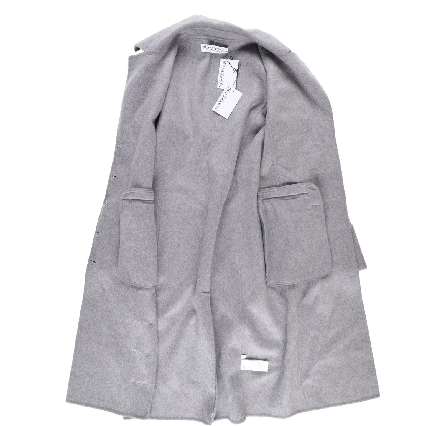J.W.Anderson Mens Straight Fit Multi Button Grey Wool Blend Overcoat 8 RRP 1210 — View 10