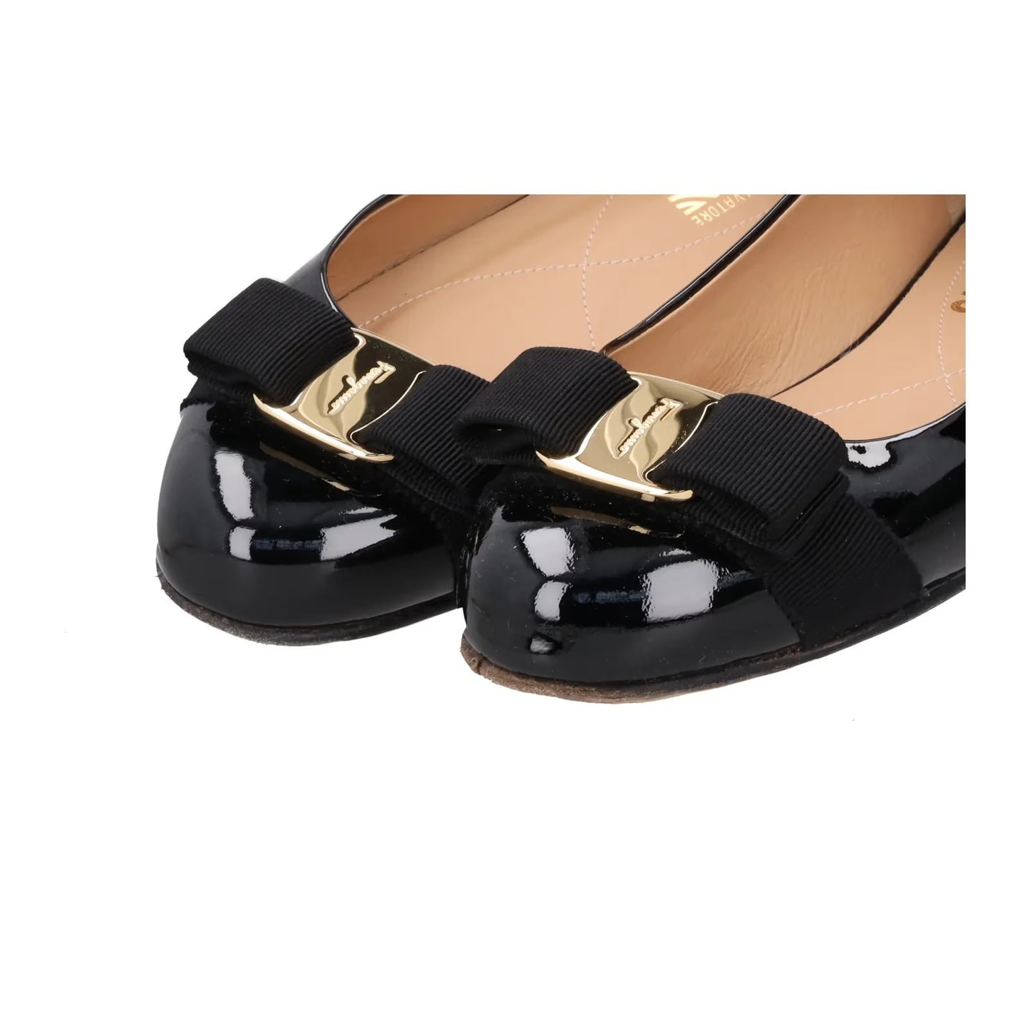 SALVATORE FERRAGAMO Womens Varina Ballet Pumps Patent Leather Black UK 3 RRP 583 — View 8