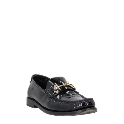 SAINT LAURENT Womens Loafers Black Patent Leather Tassel Flats UK 6 RRP 785 — View 2
