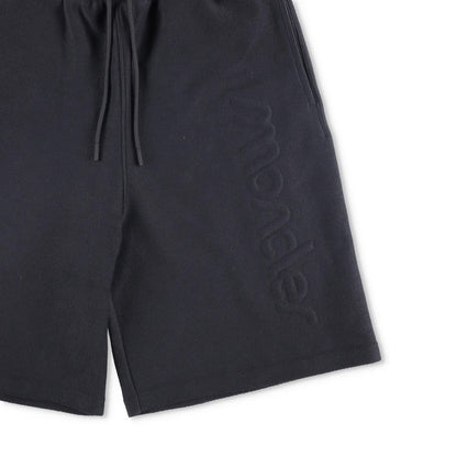 MONCLER Mens Shorts Sweat Black Mid Rise Logo Flat Front Drawstring XS RRP 475 — View 4