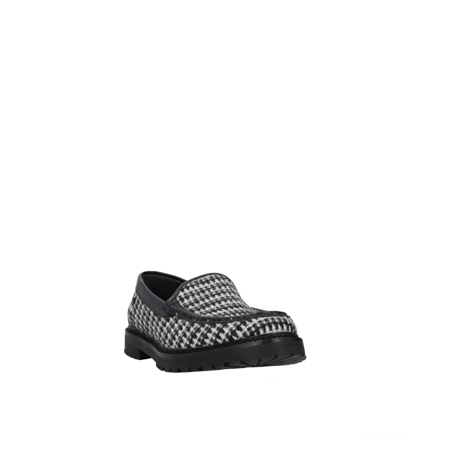 MANOLO BLAHNIK Womens Tweed Loafers Black Grey Leather Slip On UK 7 RRP 725 — View 2