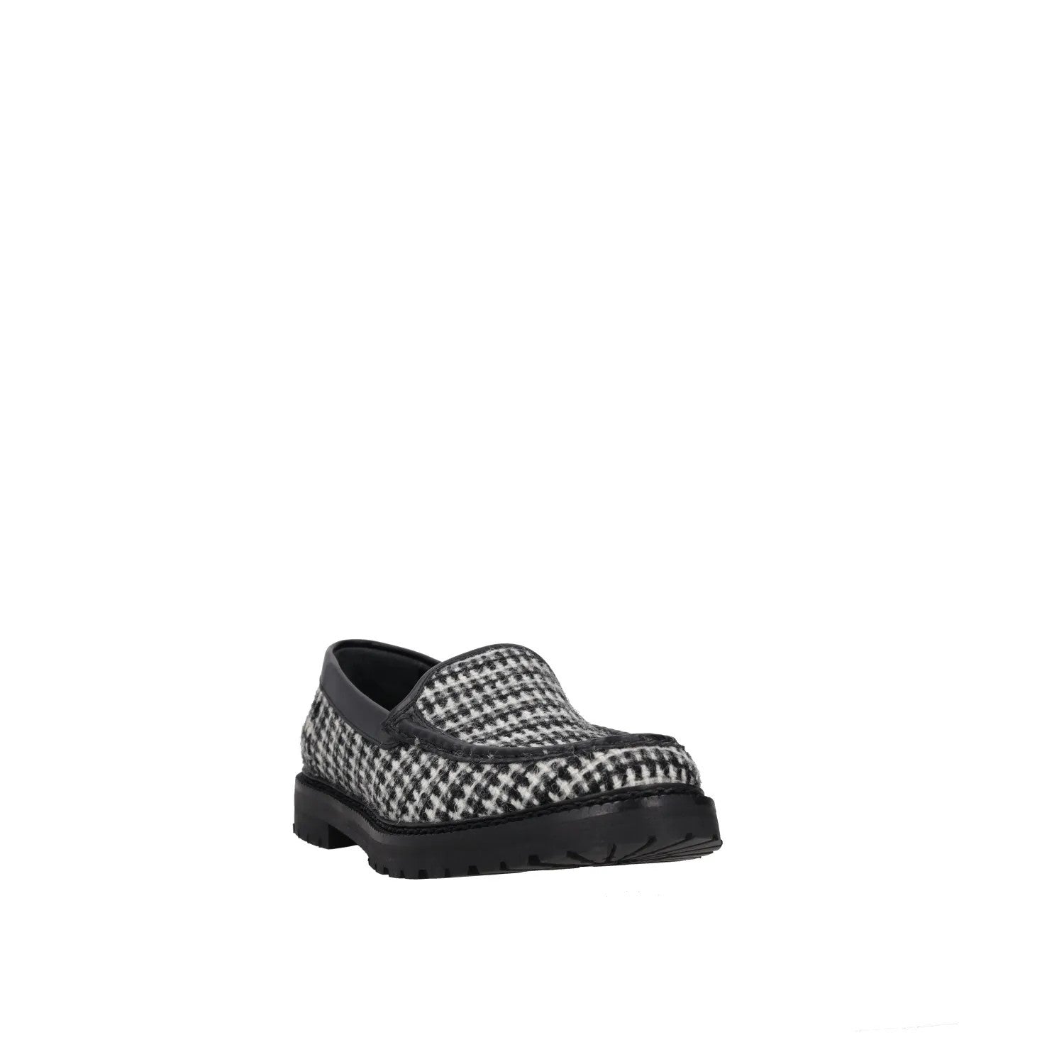 MANOLO BLAHNIK Womens Tweed Loafers Black Grey Leather Slip On UK 7 RRP 725 — View 2