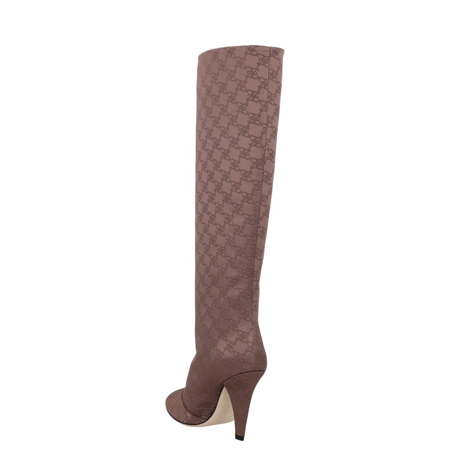 FENDI Women Boots Pink Synthetic Slip On Knee High Cone Heel Pattern UK3 RRP1700 — View 5