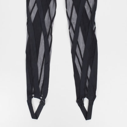 MUGLER Womens Black Sheer Lycra Tulle High Rise Leggings Size 34 RRP 460 — View 3
