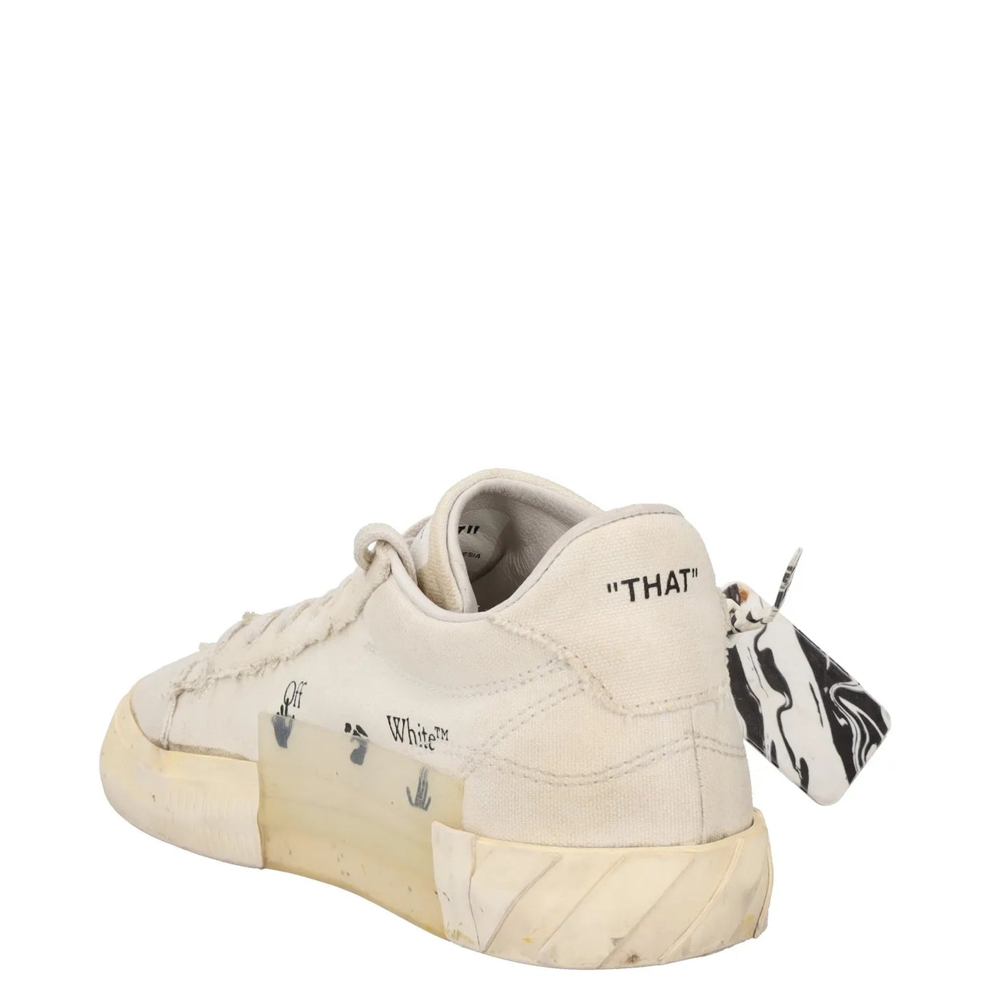 OFF-WHITE Womens Trainer White Synthetic Black Logo Low Top Lace Up UK 4 RRP 245 — View 5