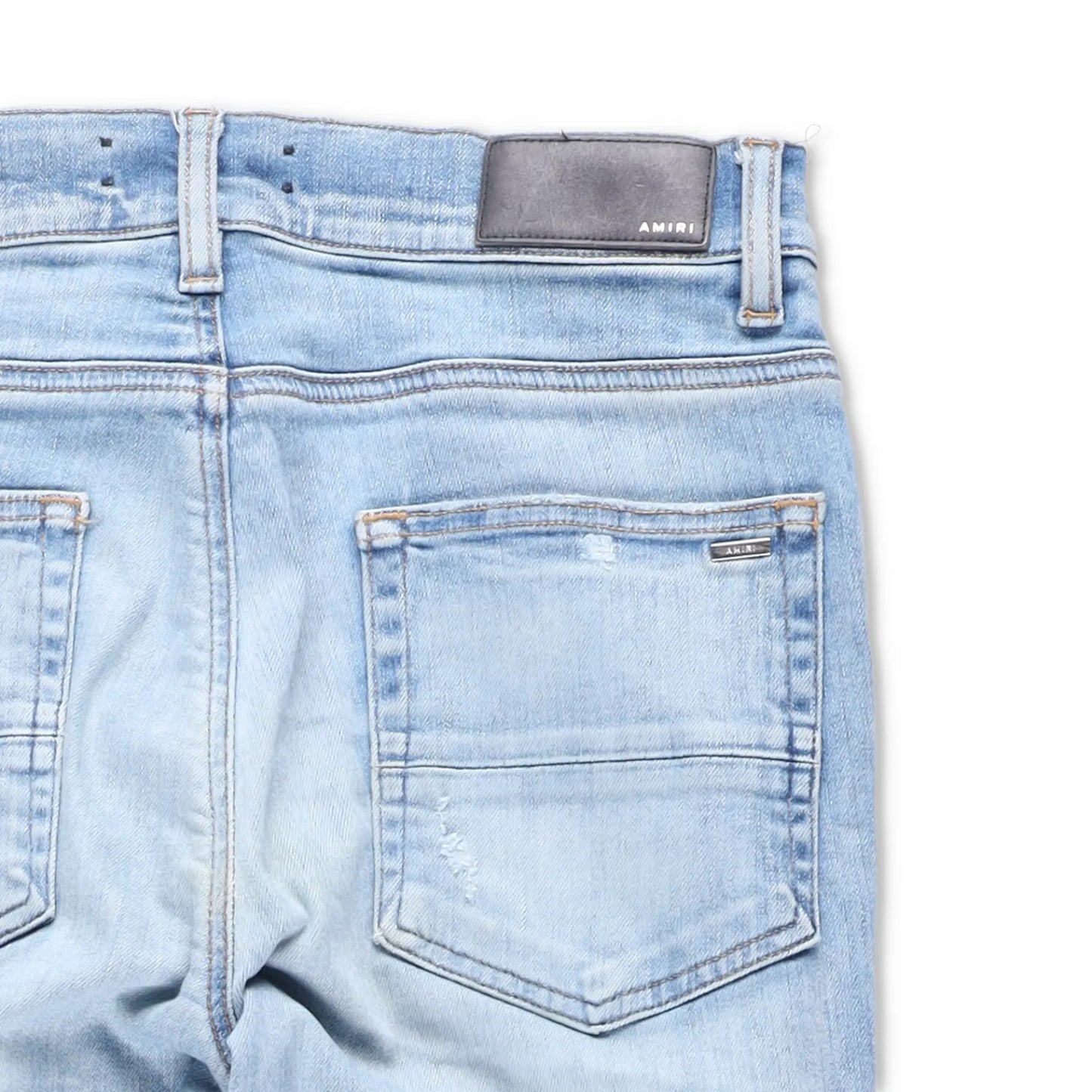 AMIRI Mens Skinny Jeans Blue Cotton Denim Embroidered Light Distressed 30 RRP890 — View 6