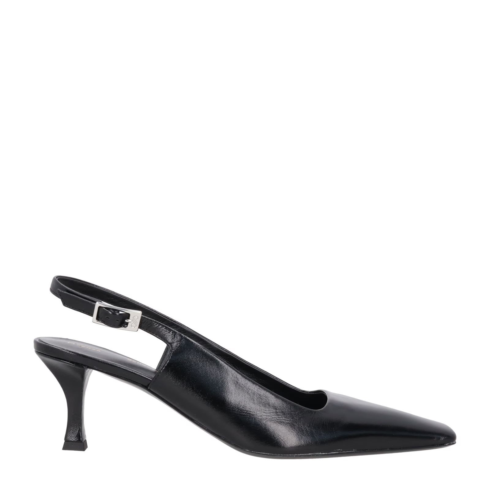 PROENZA SCHOULER Womens Kitten Heel Strap Silver Buckle Leather Black UK7 RRP598