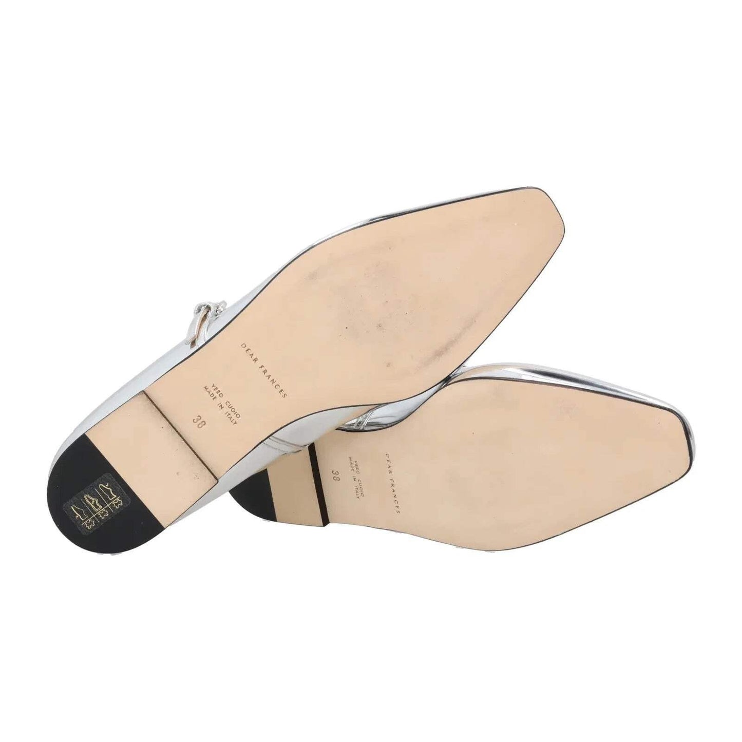 DEAR FRANCES Womens Mary Ballet Flats Silver Patent Leather Buckle UK 5 RRP 389 — View 7