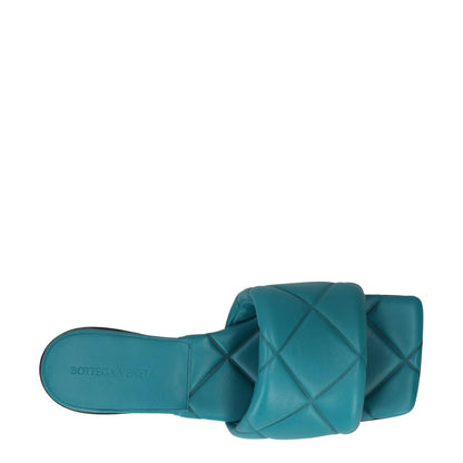 BOTTEGA VENETA Womens Slip On Sandals Blue Leather Flat UK 5.5 RRP 1010 — View 7