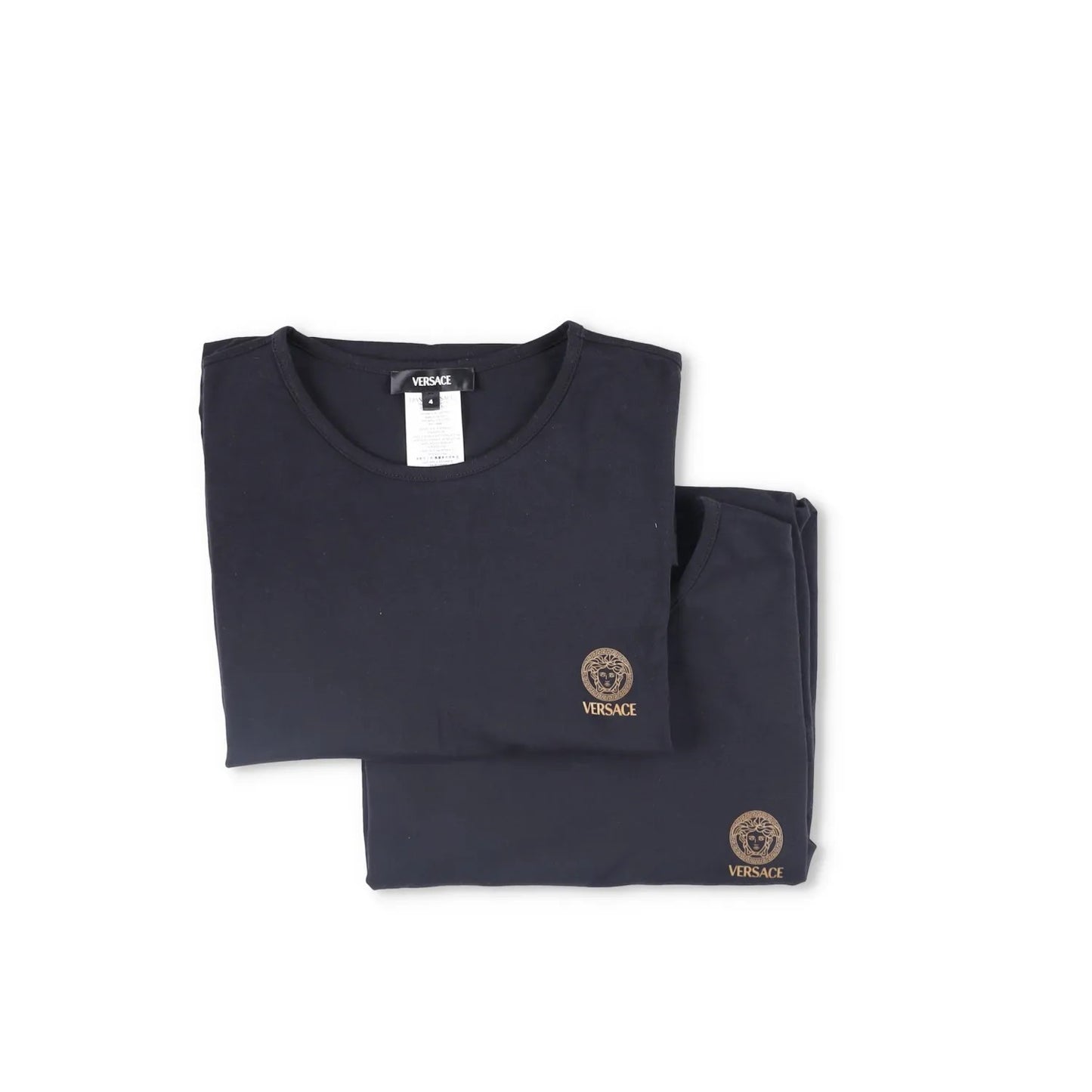 VERSACE Mens T-Shirt Bi-Pack Jersey Topeka Cotton Organic Black Size 4 RRP 145 — View 7