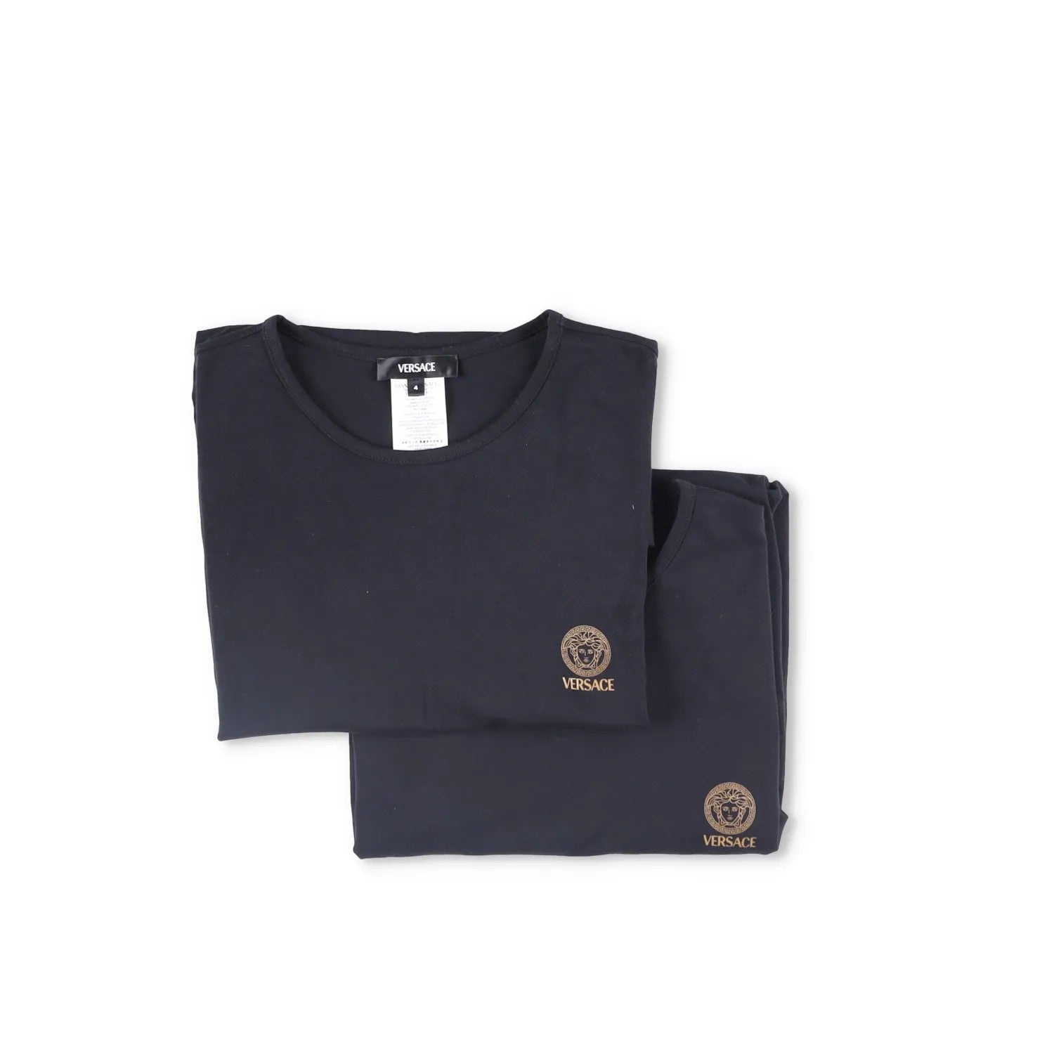 VERSACE Mens T-Shirt Bi-Pack Jersey Topeka Cotton Organic Black Size 4 RRP 145 — View 7