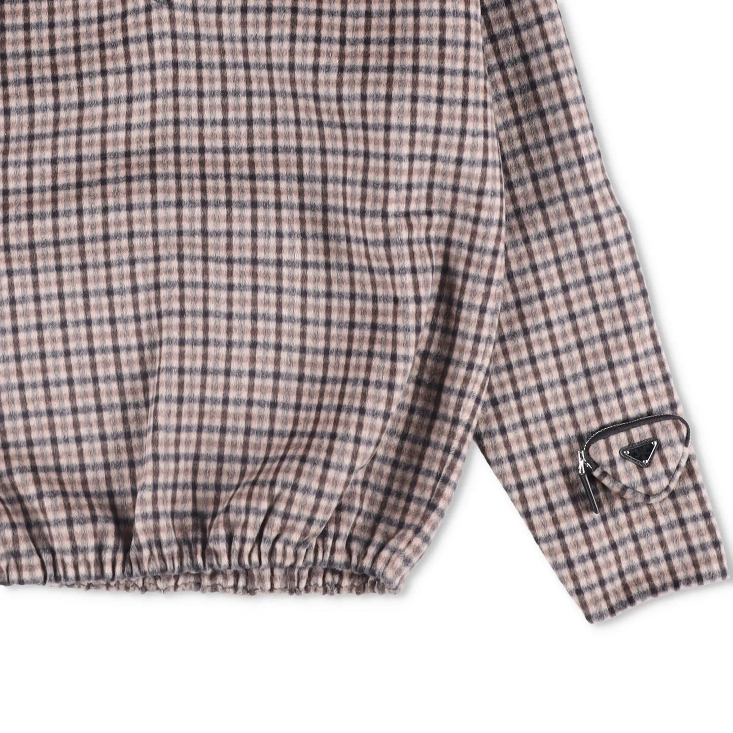 PRADA Womens Blouse V-Neck Long Sleece Check Pattern Brown Size 40 RRP 2830 — View 4