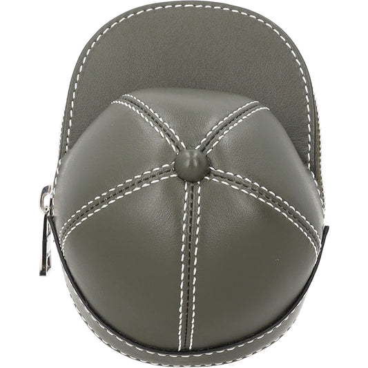 J.W. ANDERSON Womens Nano Cap Crossbody Bag Leather Army Green Size S RRP 295